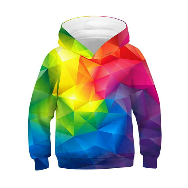 Youth 3D Print Abstract Flower Hooded Sweatshirt 
